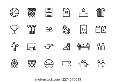 Basketball Icon Outline Vector Set