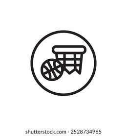 Icono de baloncesto Vector de contorno para Web ui