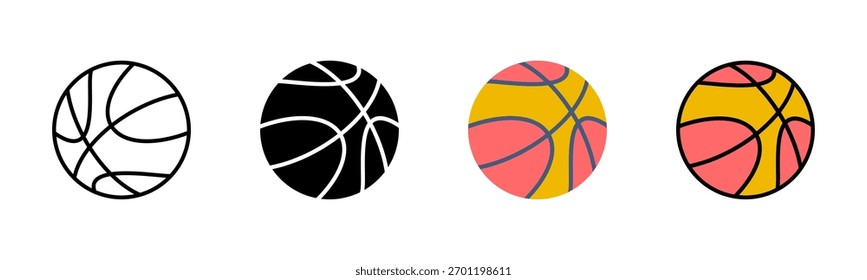 Paquete de iconos de baloncesto en varios estilos