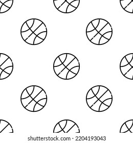 Basketball Icon Pattern. Seamless Basketball Pattern On White Background.