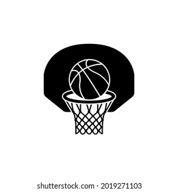 Basketball icon, basketball ring logo isolated on white background