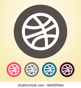 Basketball Icon in round shape.