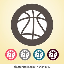 Basketball Icon in round shape.