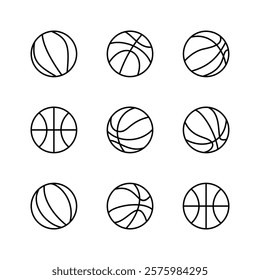 Basketball icon set. Basketball ball icon. Basketball logo vector icon