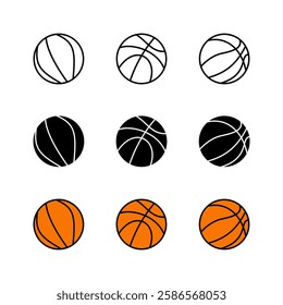 Basketball icon set. Basketball ball icon. Basketball logo vector icon