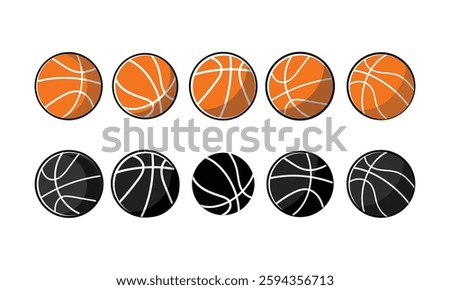Basketball icon set. Basketball ball icon. Basketball logo vector icon

