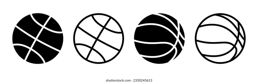 Basketball icon set illustration. Basketball ball sign and symbol