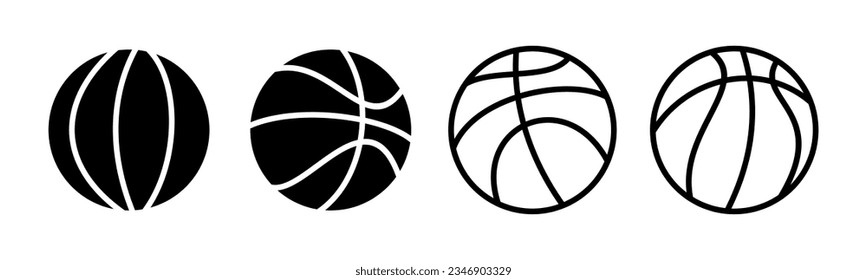 Basketball icon set illustration. Basketball ball sign and symbol