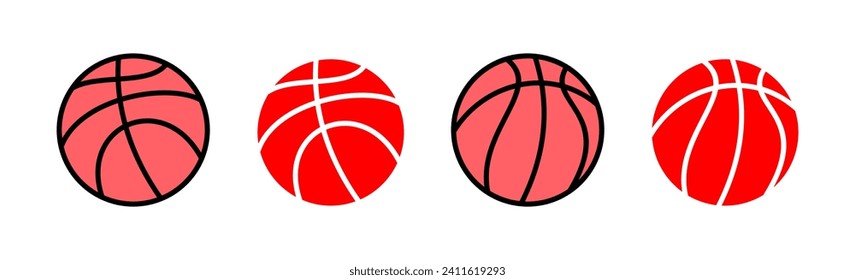 Basketball icon set illustration. Basketball ball sign and symbol