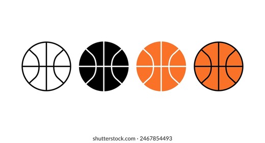 Basketball icon set. for mobile concept and web design. vector illustration