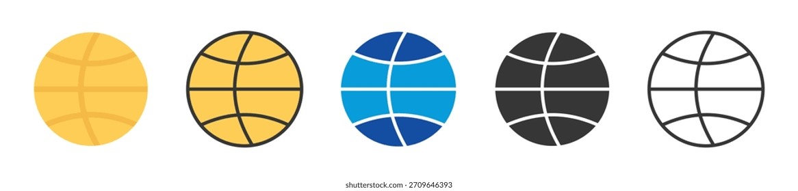 Conjunto de iconos de baloncesto Multi Style Varias colecciones