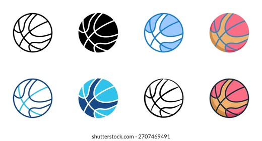 Basketball-Symbol setzen mehrere Stil Vektorsammlung 
