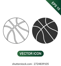 Basketball Symbol Set Umriss und Solid Sports Symbole