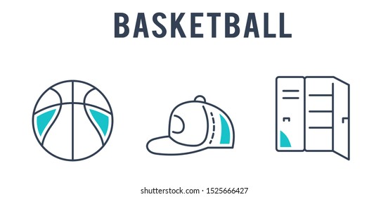 Juego de iconos de baloncesto - vector