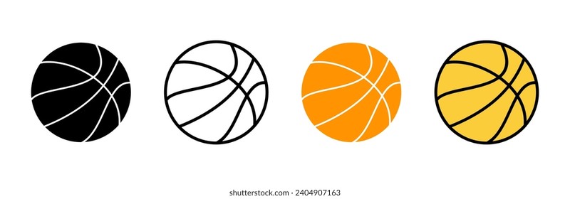 Basketball icon set vector. Basketball ball sign and symbol