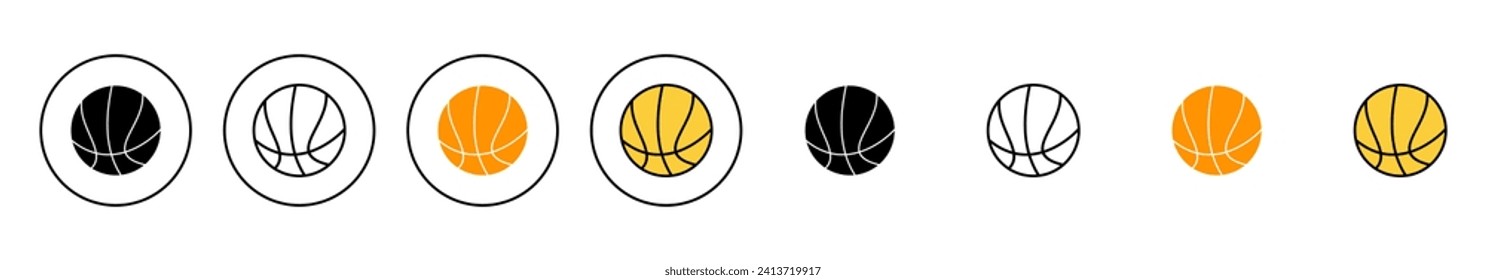 Basketball icon set vector. Basketball ball sign and symbol