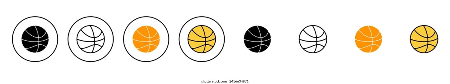 Basketball icon set vector. Basketball ball sign and symbol