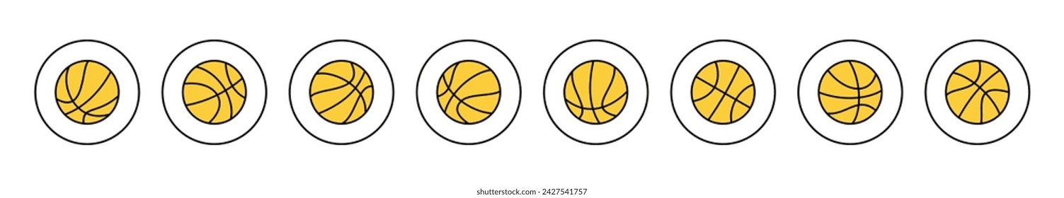 Basketball icon set vector. Basketball ball sign and symbol
