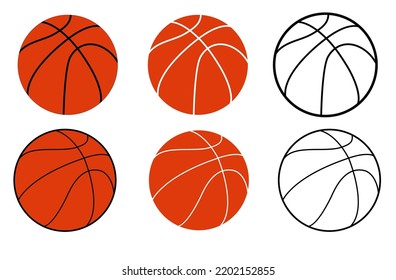 Basketball-Icon-Set, Vektorgrafiken