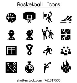 Basketball icon set vector illustration graphic design