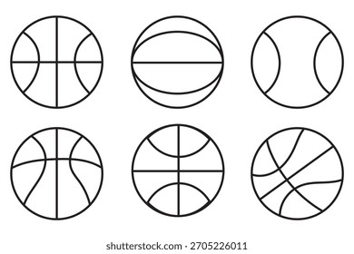 Basketball-Symbol setzt Vektor auf weißem Hintergrund. Sport, Symbol, Grafik, Design, Vektor, Illustration, einfach, orange, schwarz, weiß, Umriss, fest, Logo, Website, soziale Medien, druckbar, Symbol