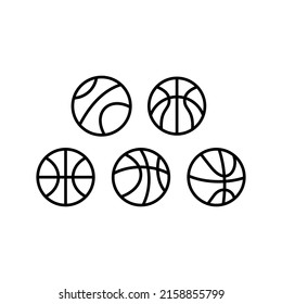 Basketball Icon Set Vector Symbol Design Illustration