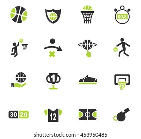 basketball icon set web icons for user interface design