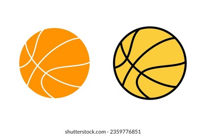 Basketball icon set for web and mobile app. Basketball ball sign and symbol