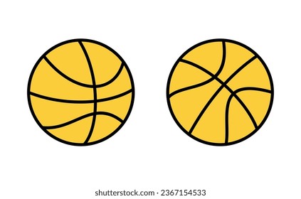 Basketball icon set for web and mobile app. Basketball ball sign and symbol