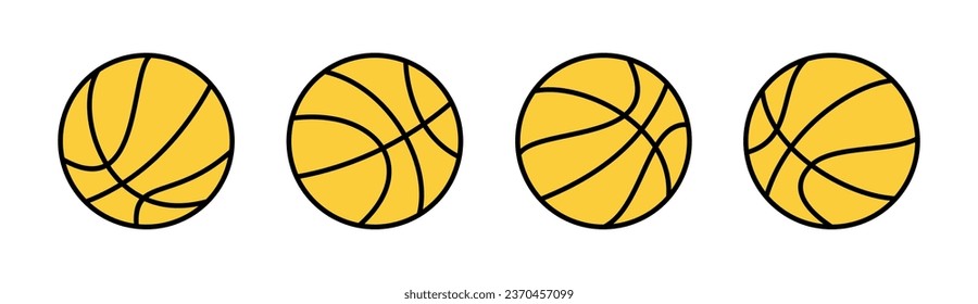 Basketball icon set for web and mobile app. Basketball ball sign and symbol