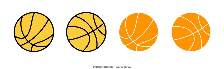 Basketball icon set for web and mobile app. Basketball ball sign and symbol