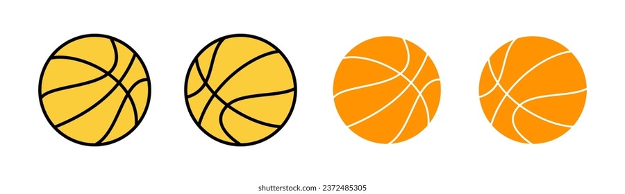 Basketball icon set for web and mobile app. Basketball ball sign and symbol