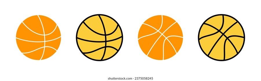 Basketball icon set for web and mobile app. Basketball ball sign and symbol