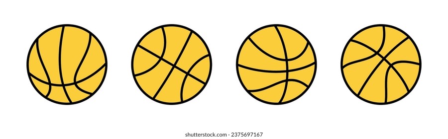 Basketball-Icon-Set für Web- und Mobile-App. Basketballzeichen und -zeichen