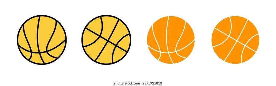 Basketball icon set for web and mobile app. Basketball ball sign and symbol