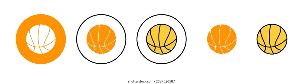 Basketball-Icon-Set für Web- und Mobile-App. Basketballzeichen und -zeichen