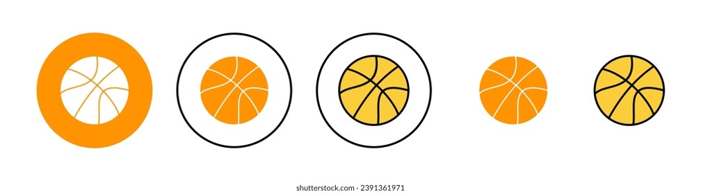 Basketball icon set for web and mobile app. Basketball ball sign and symbol