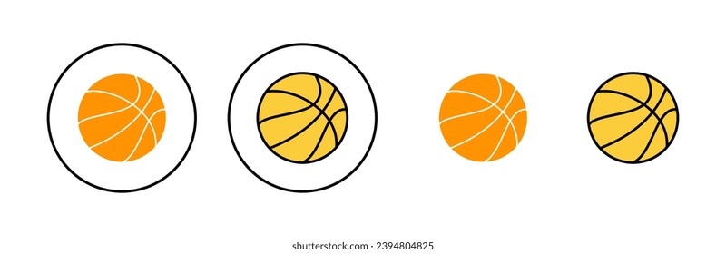 Basketball icon set for web and mobile app. Basketball ball sign and symbol