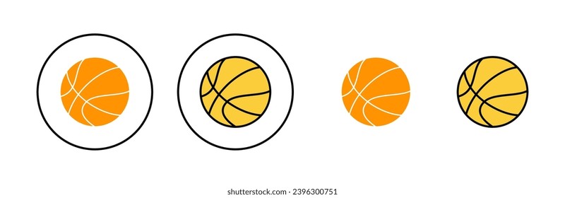 Icono de baloncesto para aplicación web y móvil. Símbolo y signo de baloncesto