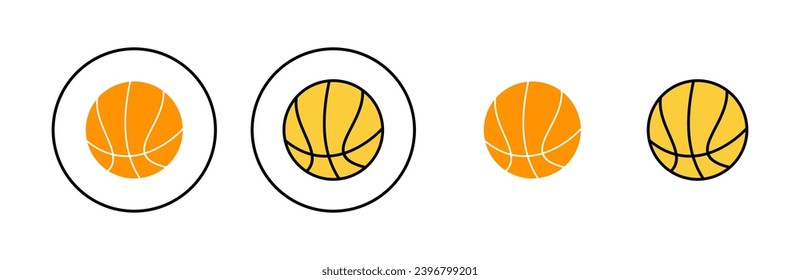 Basketball icon set for web and mobile app. Basketball ball sign and symbol