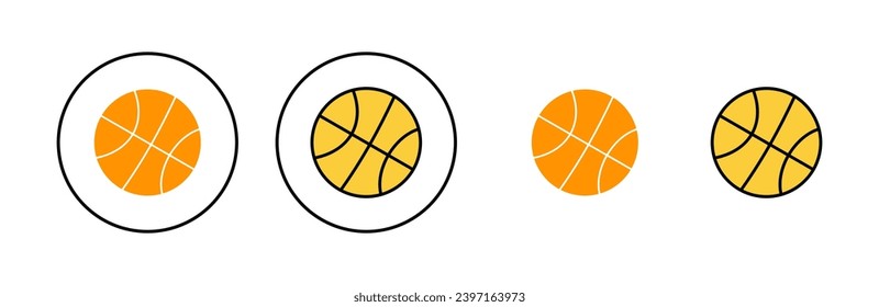 Basketball icon set for web and mobile app. Basketball ball sign and symbol
