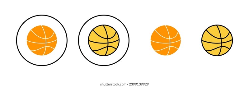 Basketball icon set for web and mobile app. Basketball ball sign and symbol