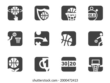 Basketball icon set for your design. vector icons