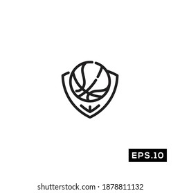 Basketball Icon. Basketball Silhouette Sign Logo Vector
