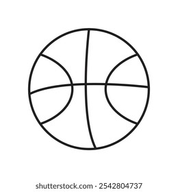 Estilo simples linha preta do ícone de basquete.