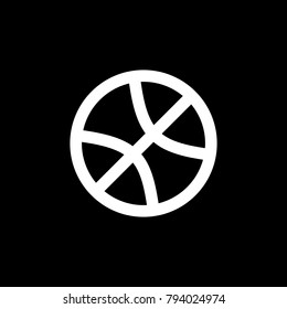 Basketball icon for simple flat style ui design.