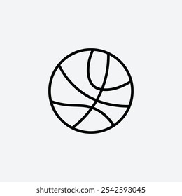 Basketball icon in stroke line.