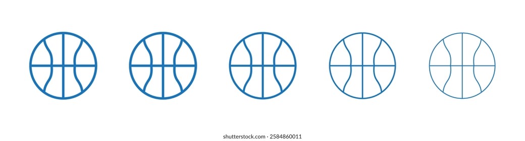 Basketball icon Symbol collection thin outline set