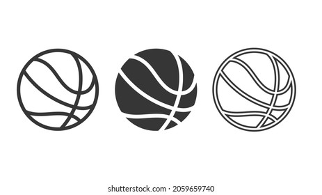 ฺSet Basketball icon symbol vector, Line drawing of a volleyball ball , Modern design, isolated on white background, illustration Vector EPS 10, can use for  Basketball Championship Logo