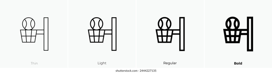 basketball icon. Thin, Light Regular And Bold style design isolated on white background
